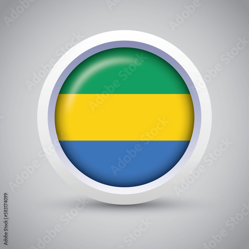 Gabon Flag Glossy Button on Gray Background. Vector Round Flat Icon Free Download Gabon Flag Glossy Button on Gray Background. Vector Round Flat Icon - GFXLoad