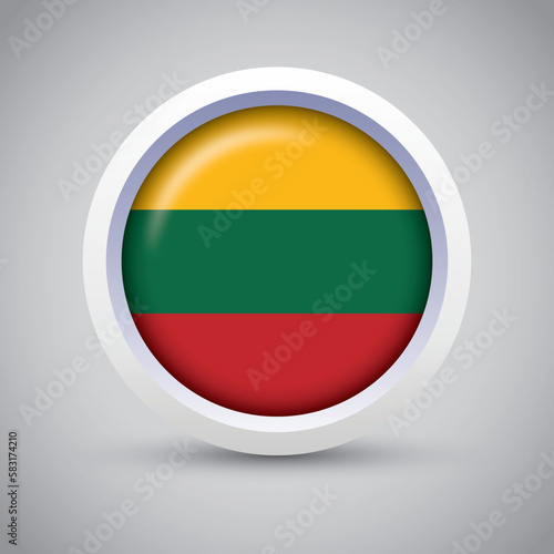 Free Download Lituania Flag Glossy Button on Gray Background. Vector Round Flat Icon - GFXLoad