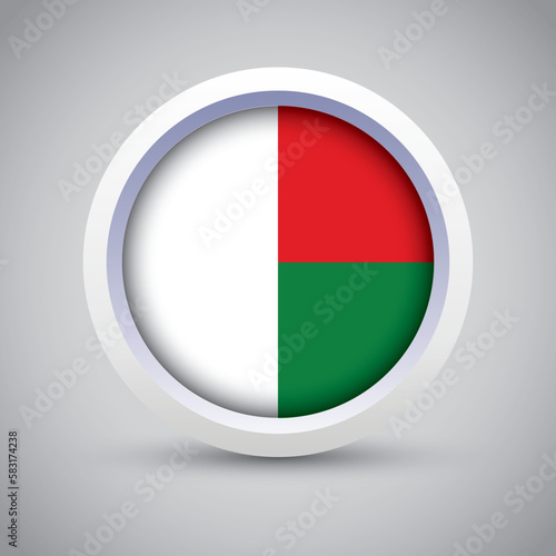 Free Download Madagascar Flag Glossy Button on Gray Background. Vector Round Flat Icon - GFXLoad