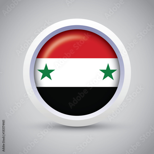 Syria Flag Glossy Button on Gray Background. Vector Round Flat Icon Free Download Syria Flag Glossy Button on Gray Background. Vector Round Flat Icon - GFXLoad