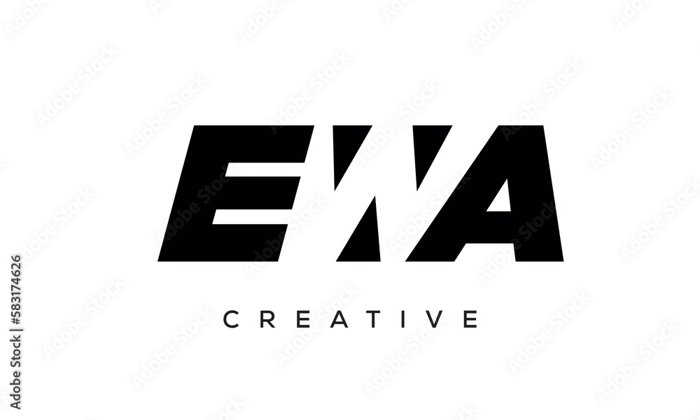 EWA letters negative space logo design. creative typography monogram vector	