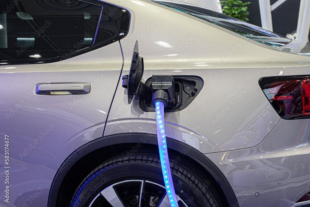EV Car or Electric vehicle at charging