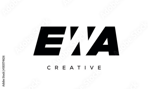 EWA letters negative space logo design. creative typography monogram vector 