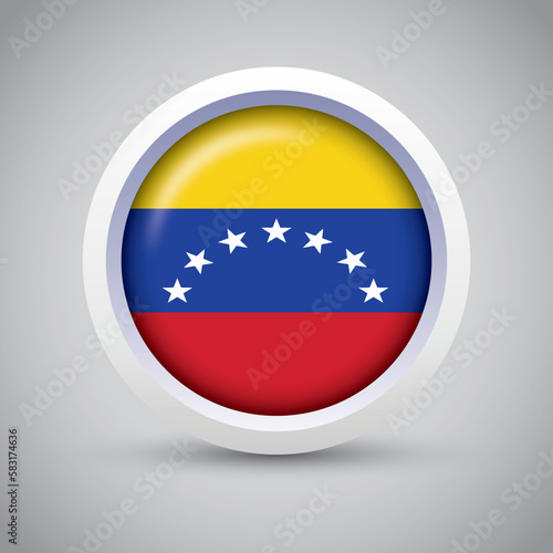 Free Download Venezuela Flag Glossy Button on Gray Background. Vector Round Flat Icon - GFXLoad