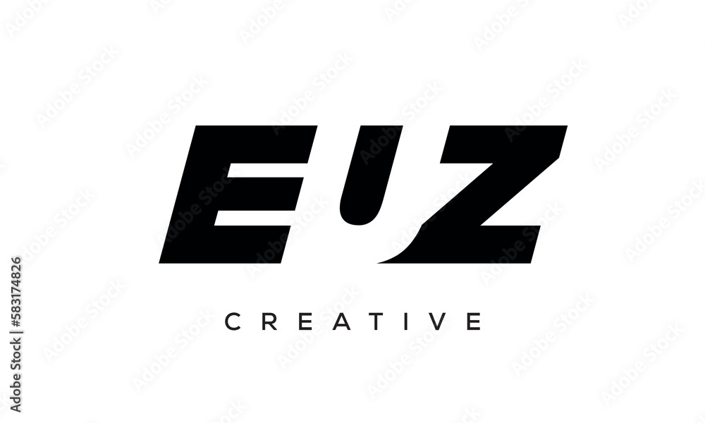 EUZ letters negative space logo design. creative typography monogram vector EUZ letters negative space logo design. creative typography monogram vector