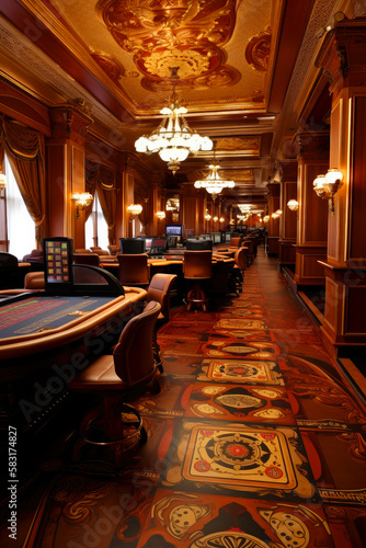 interior of elite luxury vip casino  illustration  ai generative