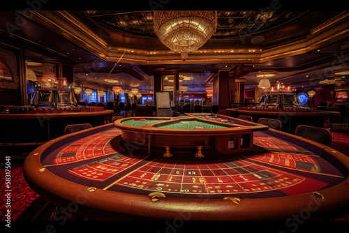 interior of elite luxury vip casino, illustration, ai generative photo