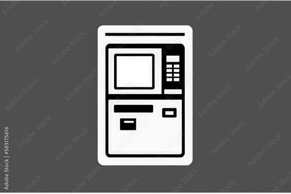 Bank ATM illustration, investment and money saving concept, white background. Generative AI Bank ATM illustration, investment and money saving concept, white background. Generative AI