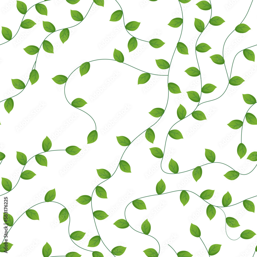 Obraz premium Seamless pattern with cartoon leaves