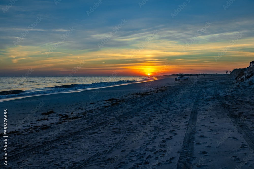 Beautiful shot of the sea at sunset