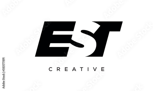 EST letters negative space logo design. creative typography monogram vector 