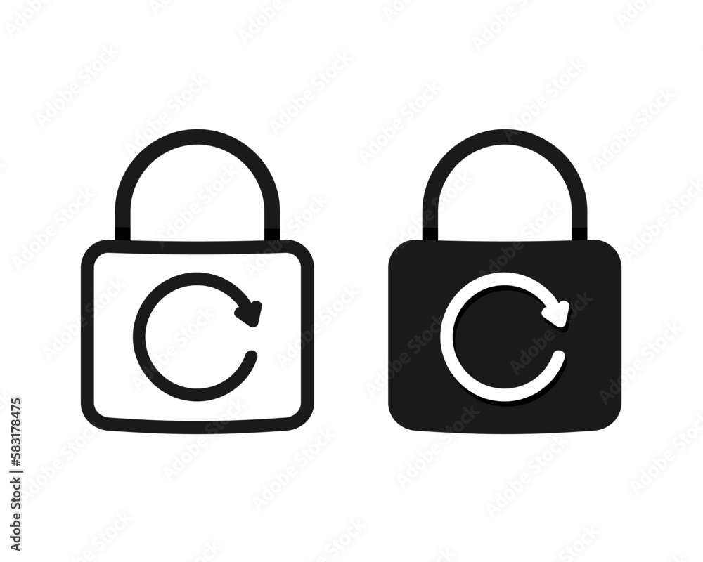 Reset lock password icon. Illustration vector Reset lock password icon. Illustration vector