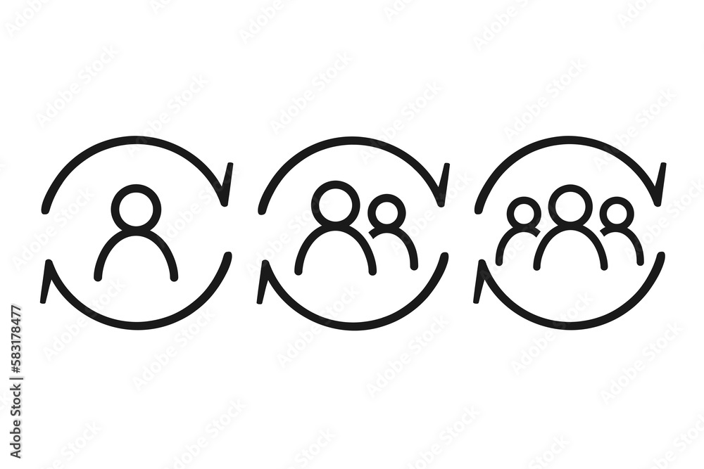 Person refresh sync icon. Illustration vector	