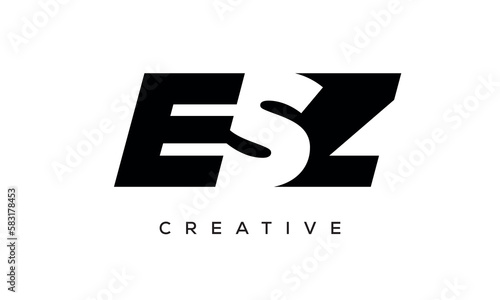 ESZ letters negative space logo design. creative typography monogram vector 