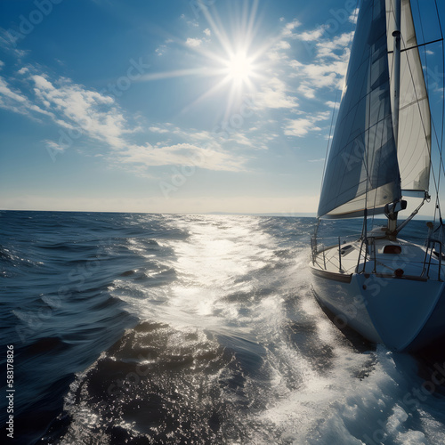 sailing at sea. Generative Ai