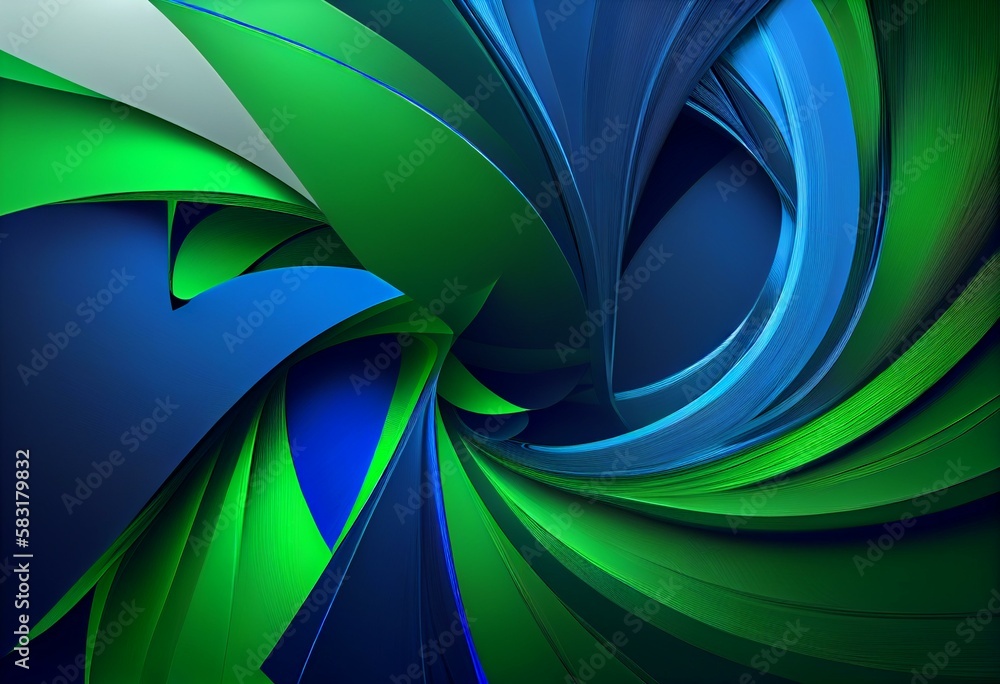 Fototapeta premium green, blue, abstract background Generative AI