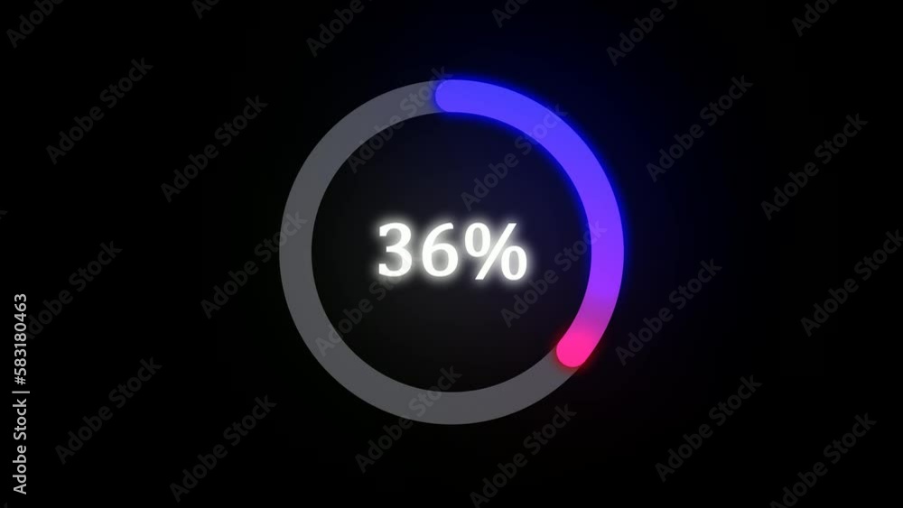 Loading circle animation gradient color rotating ring spinning Circle percentage 0 to 100%full. Loading circle animation gradient color rotating ring spinning Circle percentage 0 to 100%full.