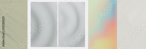 Abstract wavy background with dynamic effect. Polka dots pattern. Vector illustration with particle. Design for brochure, poster, presentation, flyer or banner.