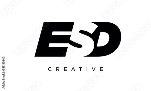 ESD letters negative space logo design. creative typography monogram vector 