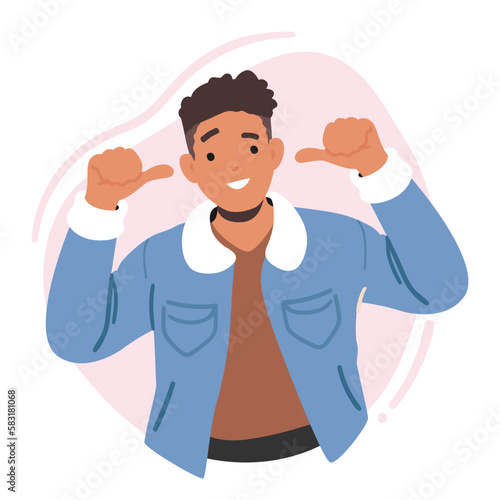 Confident Man Pointing Towards Himself With Beaming Smile On Face, Demonstrating Pride And Self-belief