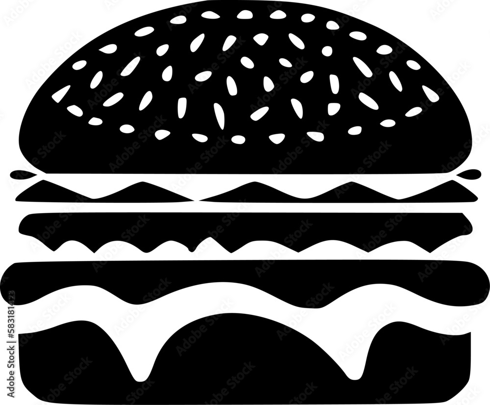 Hamburger - Minimalist and Flat Logo - Vector illustration Hamburger - Minimalist and Flat Logo - Vector illustration