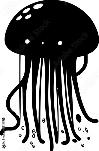 Jellyfish | Minimalist and Simple Silhouette - Vector illustration