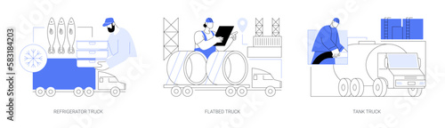 Ground transport abstract concept vector illustrations.