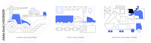 Industrial towing abstract concept vector illustrations.