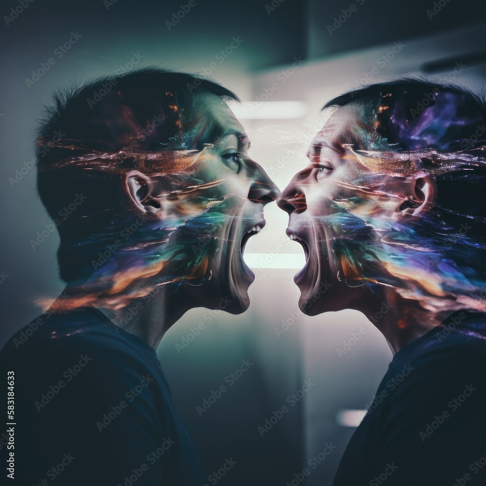 Man with mental disorder, Ai Generative. Man with mental disorder, Ai Generative.