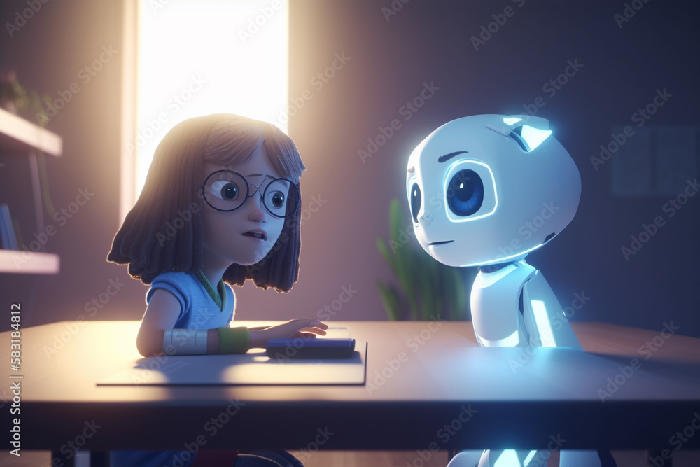 AI Chat Bot Helps Student with Homework. Tutoring with AI Chat Bot. AI ...