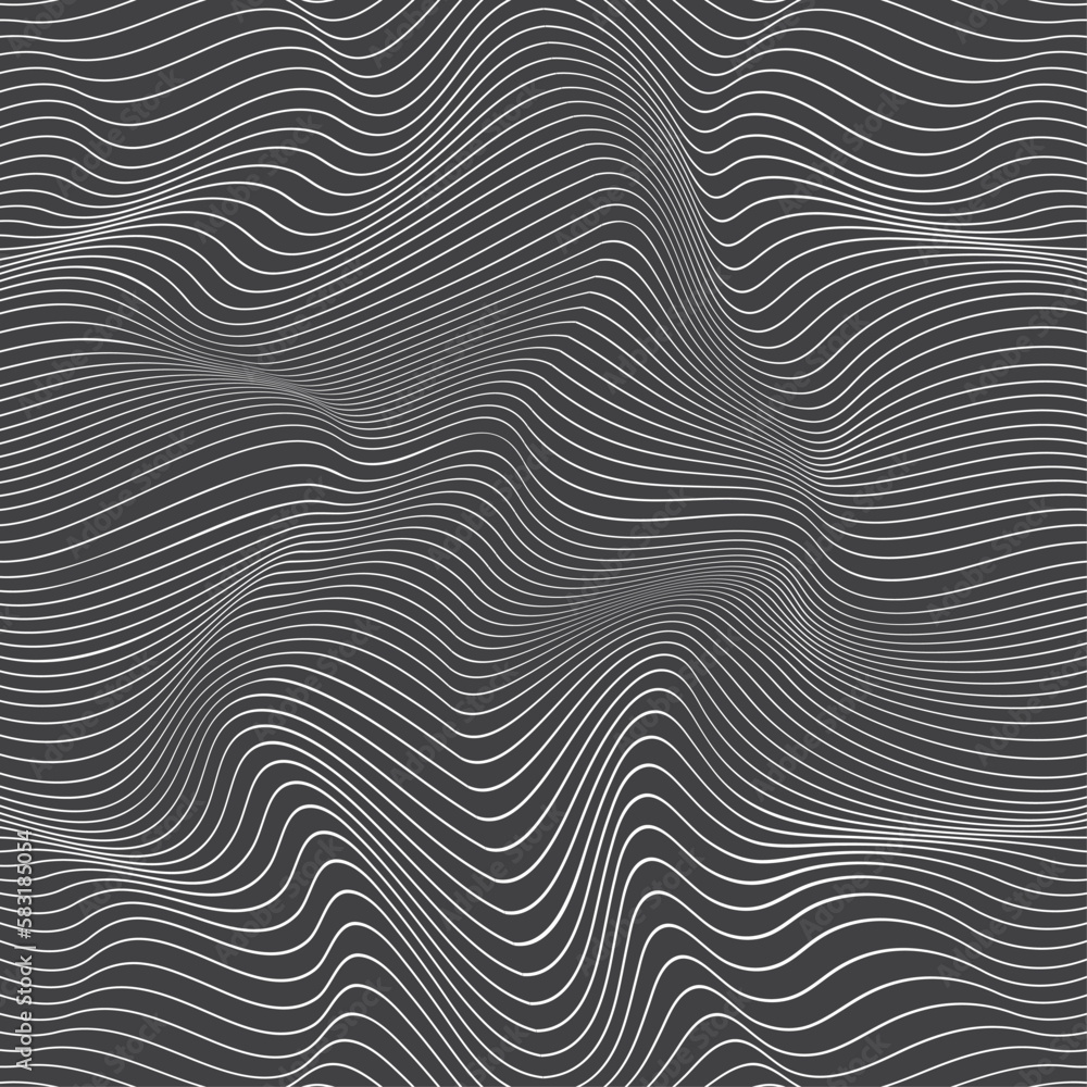 Wavy monochrome linear texture. Vector illustration.