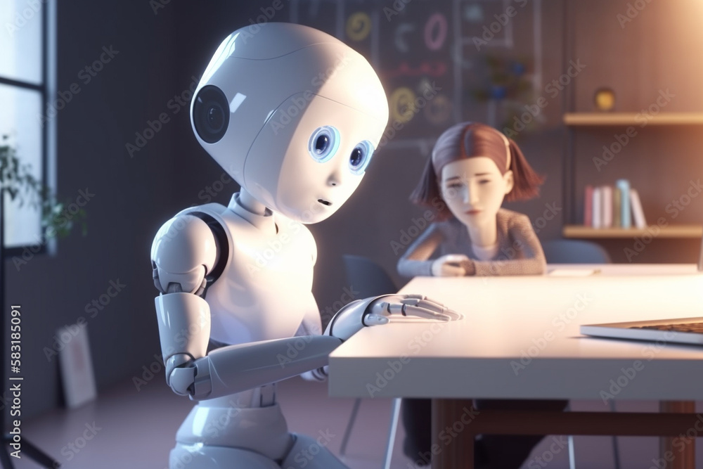 AI Chat Bot Helps Student with Homework. Tutoring with AI Chat Bot. AI ...