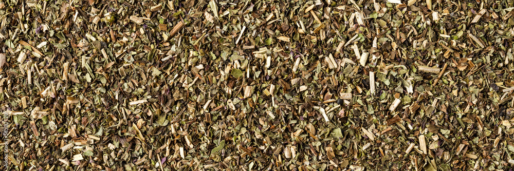 Dried oregano texture. Background with copyspace. Close up. Top view Dried oregano texture. Background with copyspace. Close up. Top view
