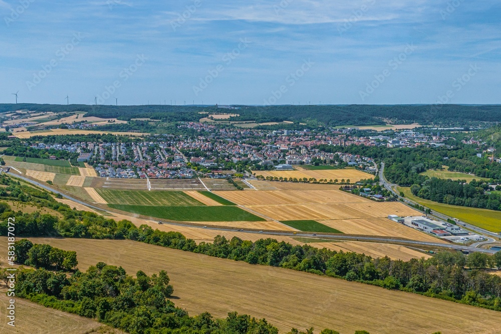 Das Taubertal östlich von Bad Mergentheim im Luftbild Das Taubertal östlich von Bad Mergentheim im Luftbild