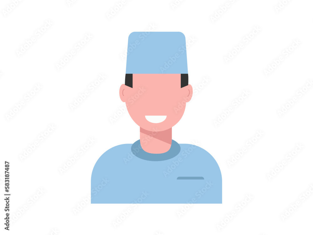 Doctor icon in uniform. Flat style male. Vector illustration Doctor icon in uniform. Flat style male. Vector illustration