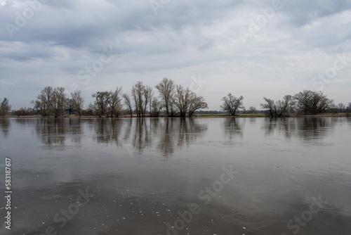 die Elbe mit Hochwasser