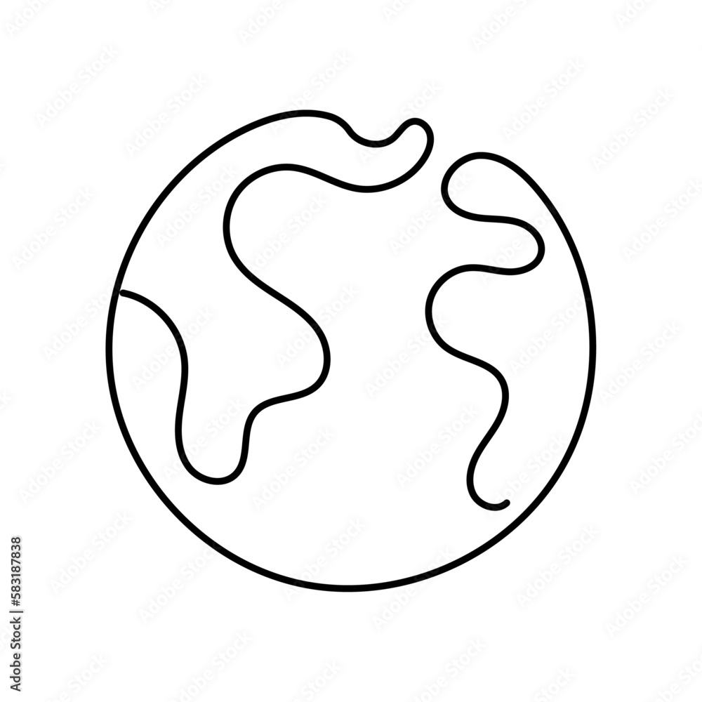 Earth Monoline vector line Icon. Sustainably Made Icon. Earth Monoline vector line Icon. Sustainably Made Icon.