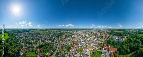 Ausblick auf Illertissen in der Region Donau-Iller, 360°-Ansicht  © ARochau