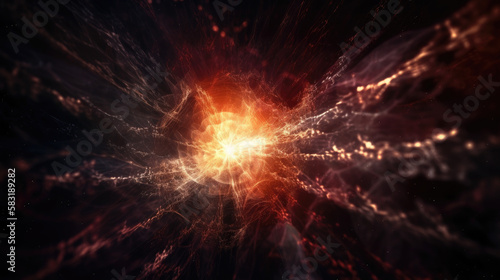 Star explosion in a galaxy of an unknown universe, generative ai