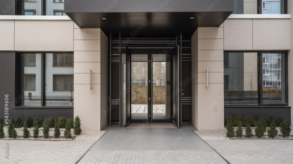 Modern Apartment Building Entrance