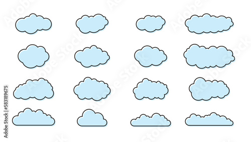 Collection of cloud icons. Vector illustration