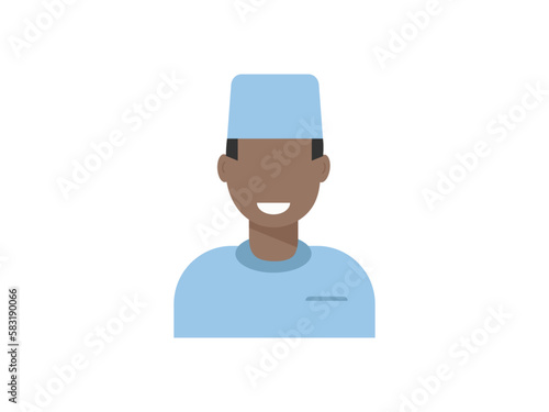 Doctor icon in uniform. Flat style male. Vector illustration
