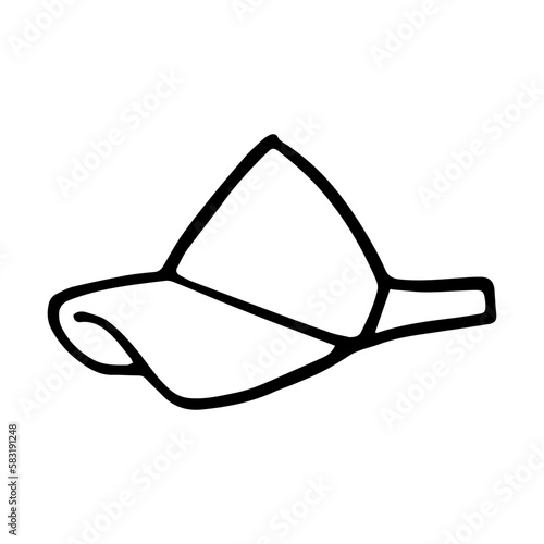 Isolated cap illustration on a white. Headdress in doodle style