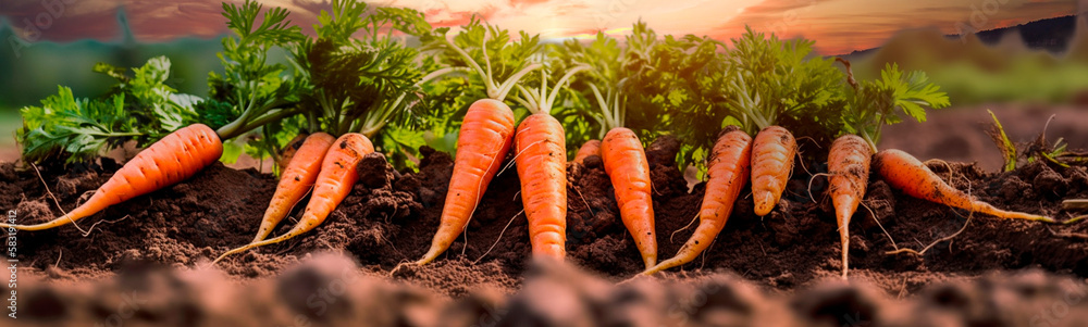 Carrot harvest in the garden. Generative AI, Carrot harvest in the garden. Generative AI,