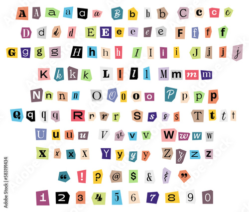 Vector Cutout Scrapbook Ransom Note Letters