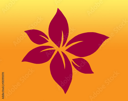 Illustration of a simple red floral pattern on an orange background. suitable for design needs  backgrounds  wallpapers  and others.