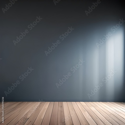 Minimalist background for product presentation. Empty room with beautiful light. AI generated.