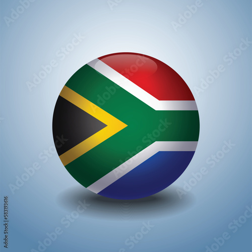 Free Download South Africa flag. Round glossy. Isolated on color gradient background - GFXLoad