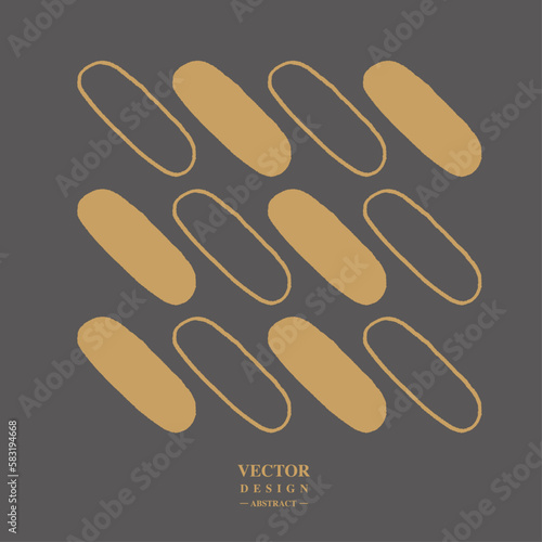 Abstract ovals, neatly arranged, virtual and solid, lines and blocks, rough edges, free hand-drawn abstract shapes.