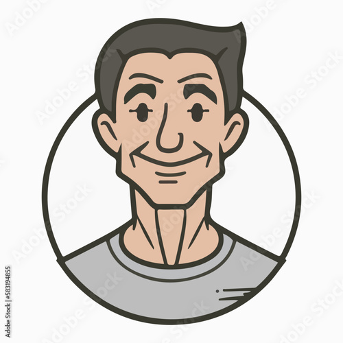 Positive face man upper body icon vector illustration